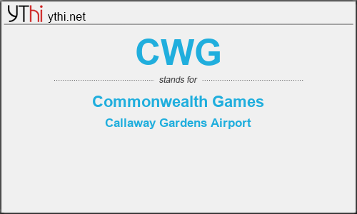 What does CWG mean? What is the full form of CWG?