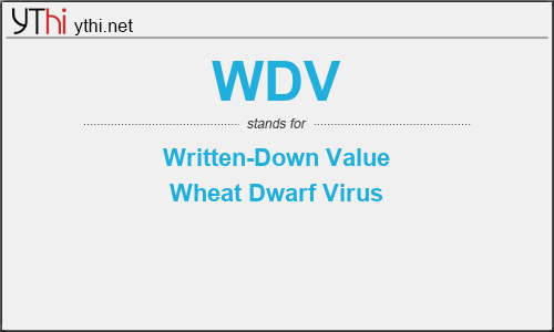 What does WDV mean? What is the full form of WDV?