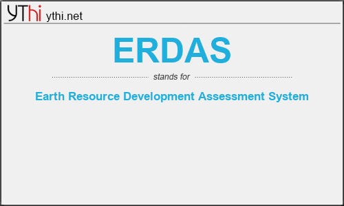 What does ERDAS mean? What is the full form of ERDAS?