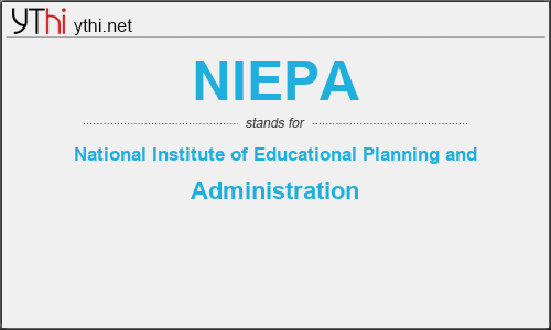 What does NIEPA mean? What is the full form of NIEPA?