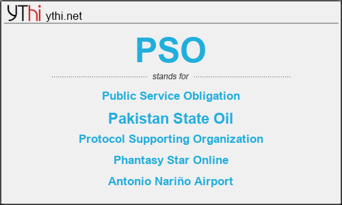 What does PSO mean? What is the full form of PSO?