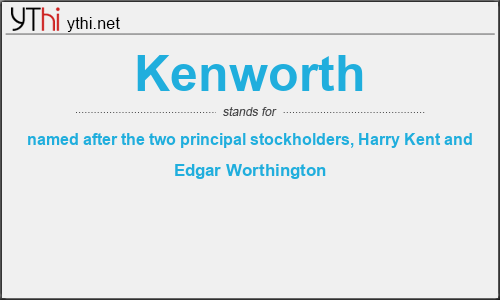 What does KENWORTH mean? What is the full form of KENWORTH?