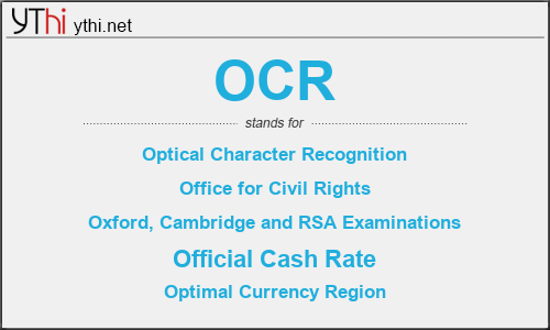 What does OCR mean? What is the full form of OCR?