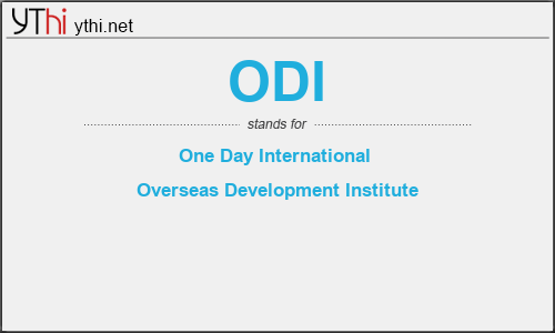 What does ODI mean? What is the full form of ODI?
