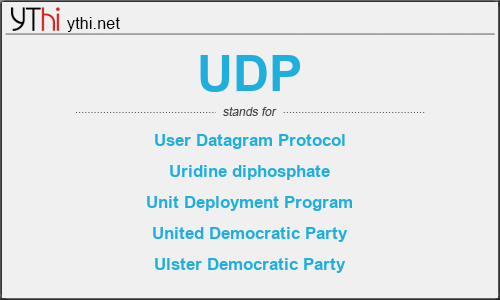 What does UDP mean? What is the full form of UDP?