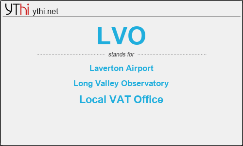 What does LVO mean? What is the full form of LVO?