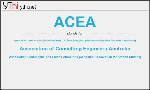 What does ACEA mean? What is the full form of ACEA?