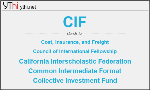 What does CIF mean? What is the full form of CIF?