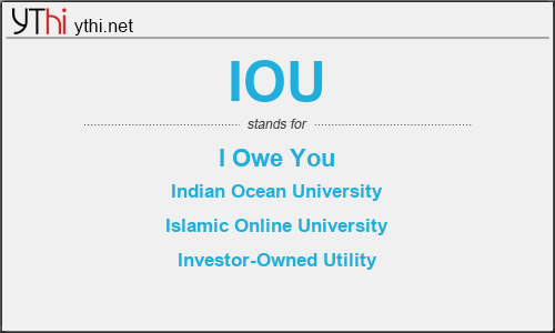 What does IOU mean? What is the full form of IOU?