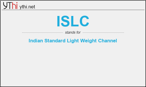 What does ISLC mean? What is the full form of ISLC?