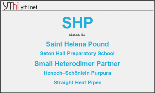 What does SHP mean? What is the full form of SHP?