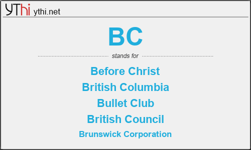 What does BC mean? What is the full form of BC?