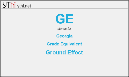 What does GE mean? What is the full form of GE?