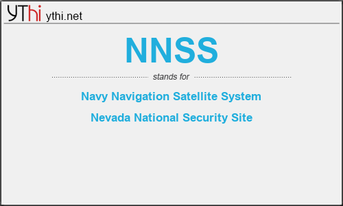 What does NNSS mean? What is the full form of NNSS?