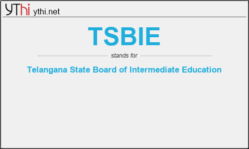 What does TSBIE mean? What is the full form of TSBIE?