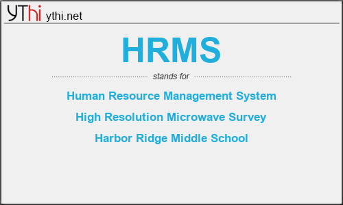 What does HRMS mean? What is the full form of HRMS?