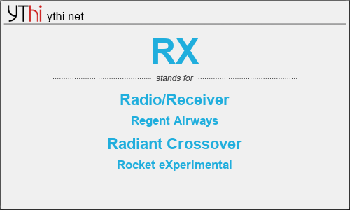 What does RX mean? What is the full form of RX?