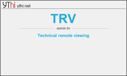 What does TRV mean? What is the full form of TRV?