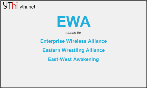 What does EWA mean? What is the full form of EWA?