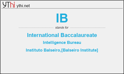 What does IB mean? What is the full form of IB?