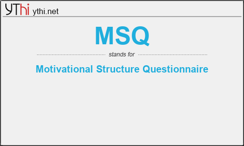 What does MSQ mean? What is the full form of MSQ?