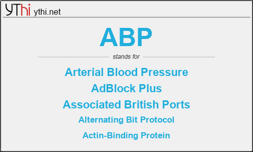 What does ABP mean? What is the full form of ABP?