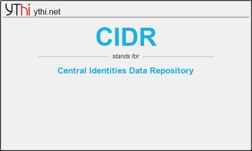 What does CIDR mean? What is the full form of CIDR?