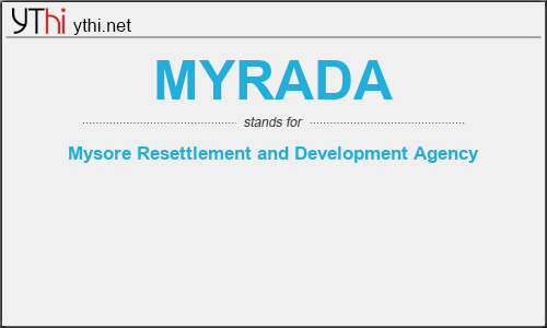 What does MYRADA mean? What is the full form of MYRADA?