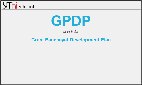 What does GPDP mean? What is the full form of GPDP?