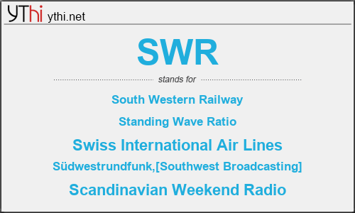 What does SWR mean? What is the full form of SWR?