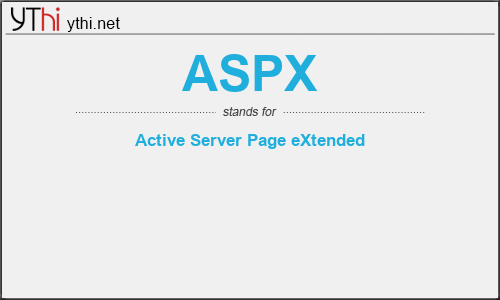 What does ASPX mean? What is the full form of ASPX?