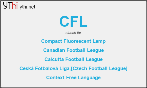 What does CFL mean? What is the full form of CFL?