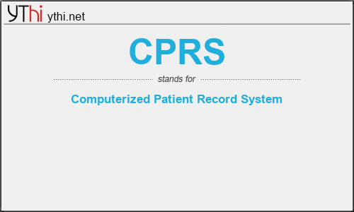 What does CPRS mean? What is the full form of CPRS?