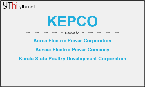 What does KEPCO mean? What is the full form of KEPCO?