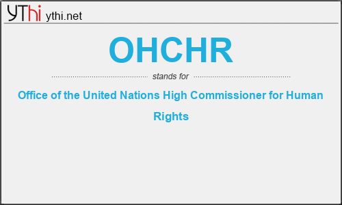 What does OHCHR mean? What is the full form of OHCHR?