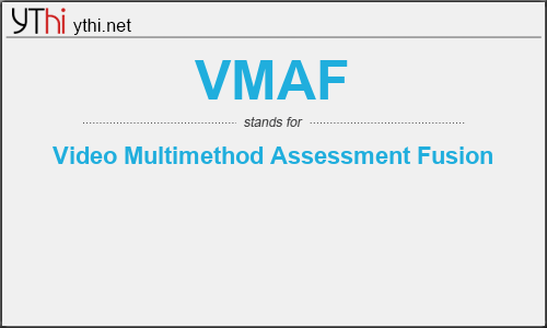 What does VMAF mean? What is the full form of VMAF?