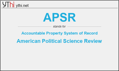 What does APSR mean? What is the full form of APSR?