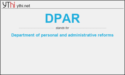 What does DPAR mean? What is the full form of DPAR?