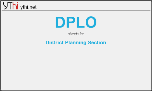 What does DPLO mean? What is the full form of DPLO?