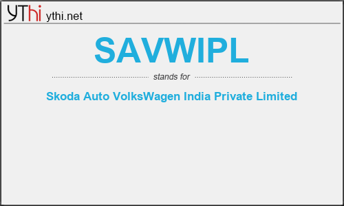 What does SAVWIPL mean? What is the full form of SAVWIPL?