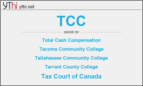 What does TCC mean? What is the full form of TCC?