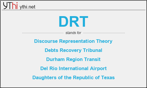 What does DRT mean? What is the full form of DRT?