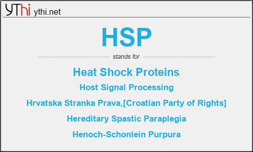 What does HSP mean? What is the full form of HSP?
